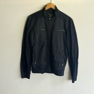 Banana Republic Dark Blue Lightweight Shirt Jacket with Standing Collar